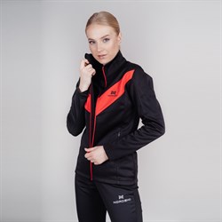 Куртка разминочная NORDSKI Base Black/Red женская - фото 22338