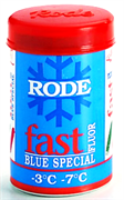 Мазь лыжная RODE Fluor, (-3-7 С), Blue Special, 45g